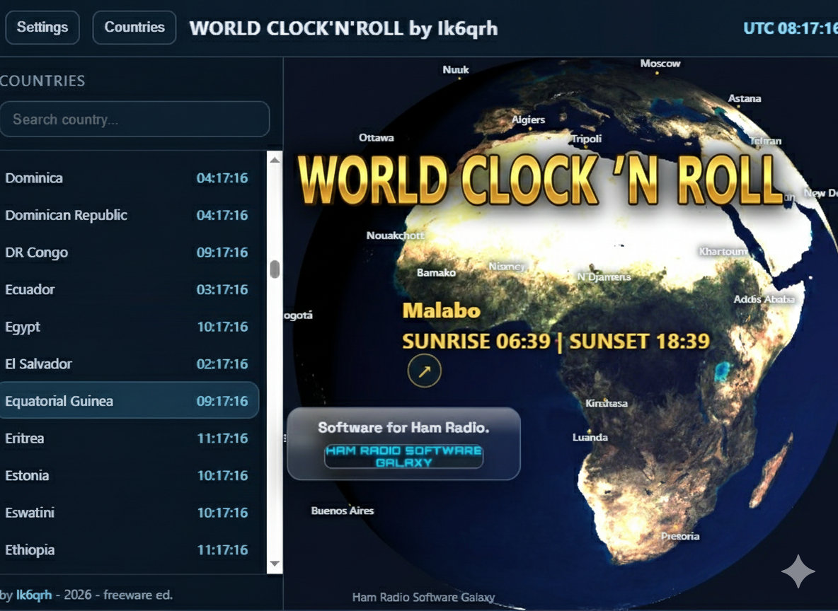 WORLD CLOCK'N'ROLL screenshot clock